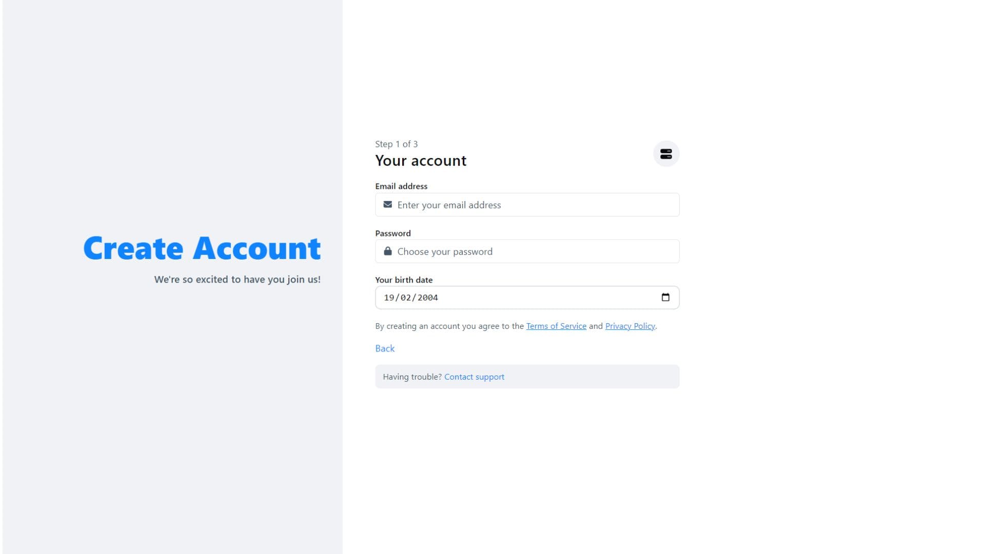 Criar Conta - Bluesky