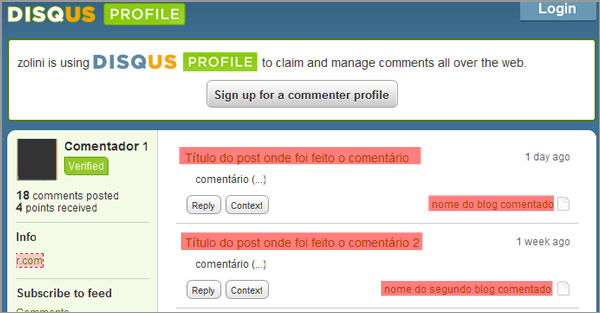 Disqus - tela 2