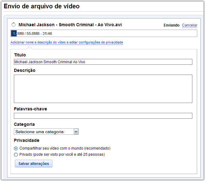 Inserindo Títulos e Descrições