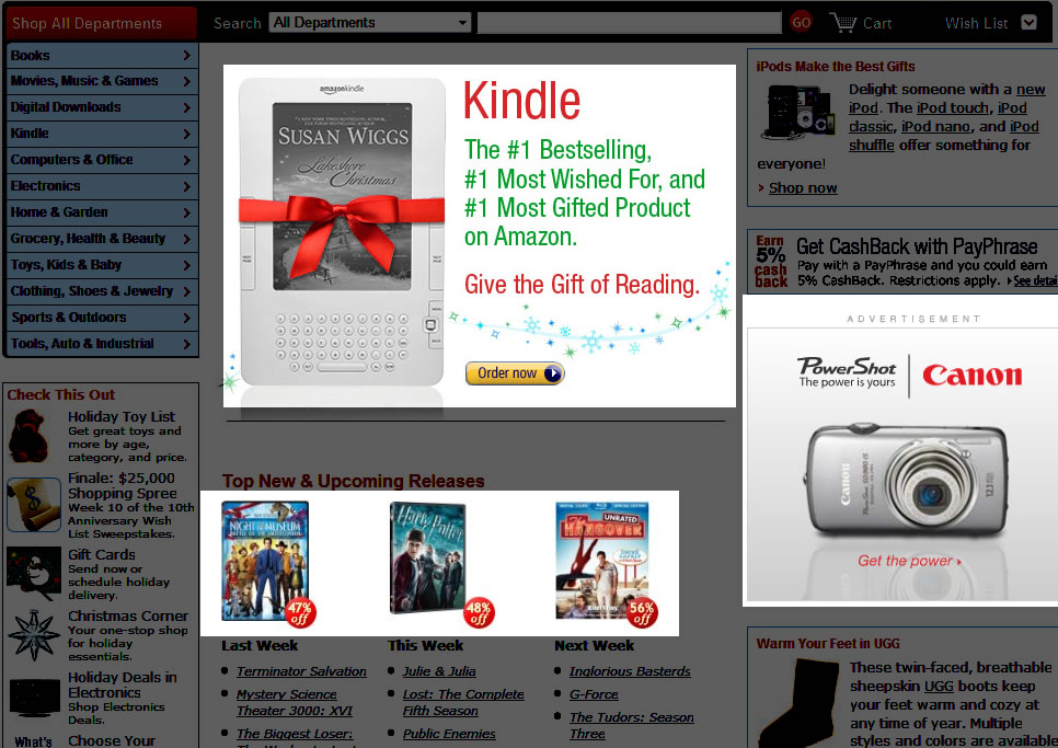 trecho da home da amazon