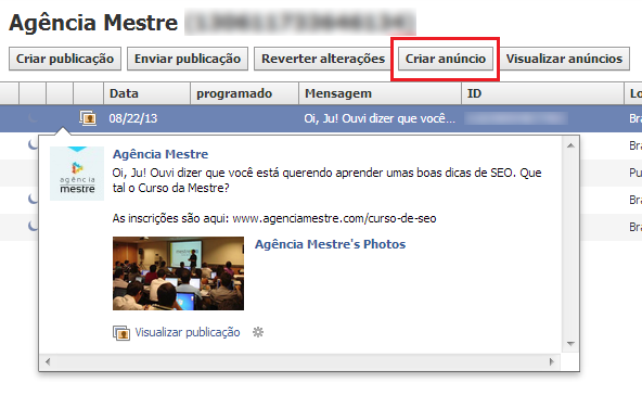 Criar Anúncio Power Editor