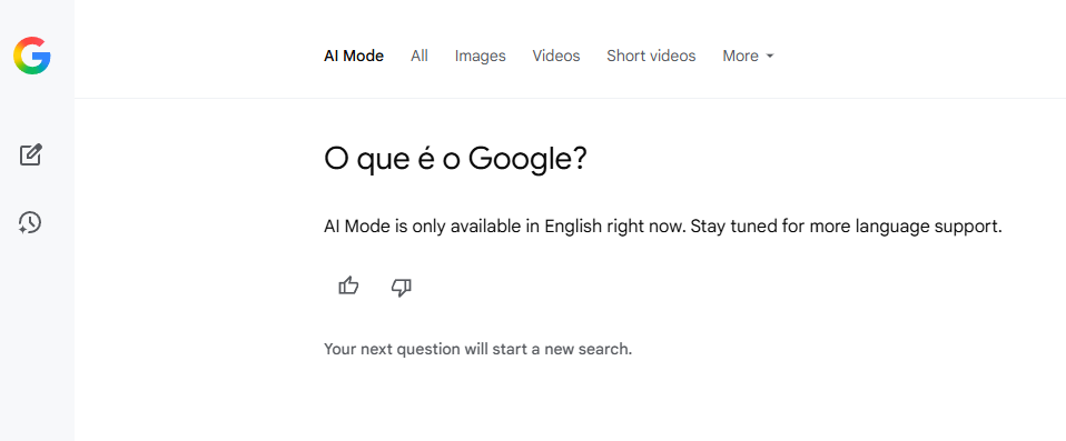Google AI mode no Brasil