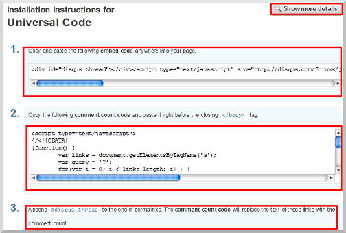 Instalação do Disqus