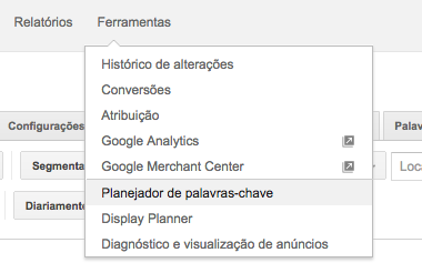 Planejador de Palavras-chave