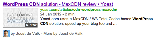 Resultado de vídeo na SERP Resultado de vídeo na SERP